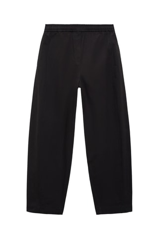 Pantalon coton taille élastique - Noir