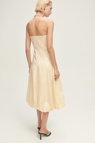 Robe en lin bas bouffant - Jaune