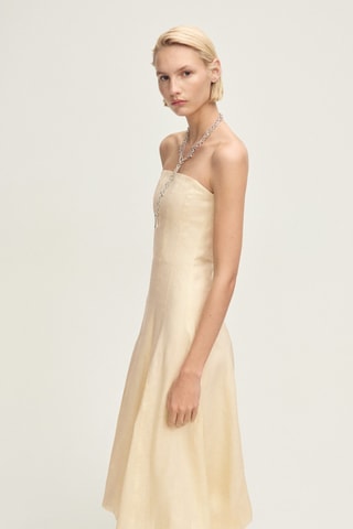 Robe en lin bas bouffant - Jaune