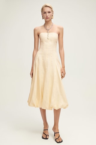 Robe en lin bas bouffant - Jaune