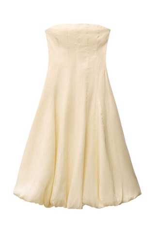 Robe en lin bas bouffant - Jaune