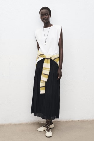 T-shirt épaulettes manches courtes - Blanc