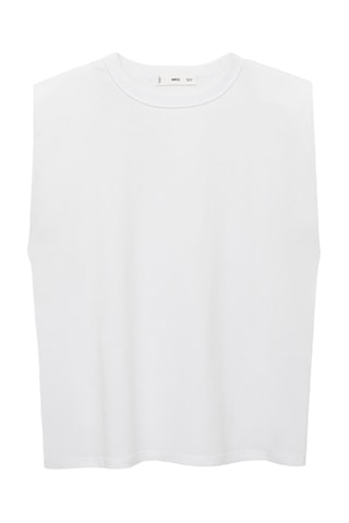 T-shirt épaulettes manches courtes - Blanc
