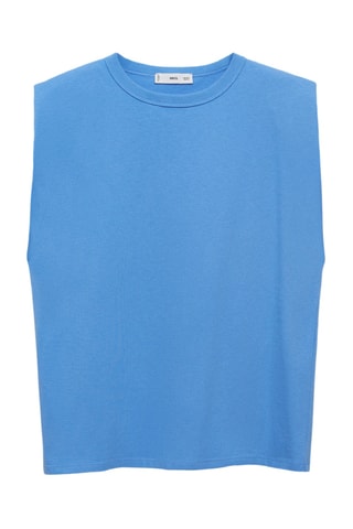 T-shirt épaulettes manches courtes - Bleu