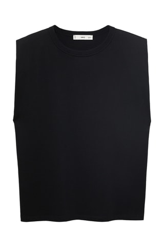 T-shirt épaulettes manches courtes - Noir