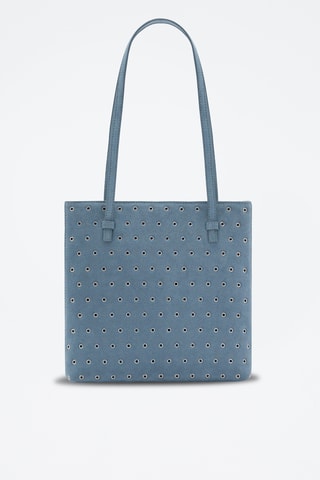 Sac porté épaule cuir perforé - Bleu