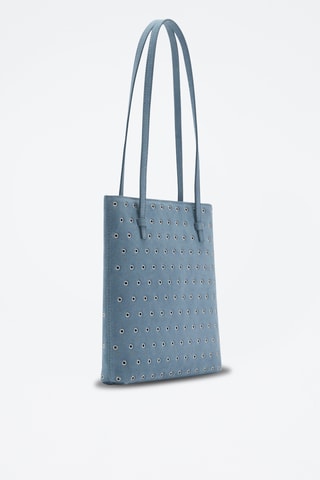 Sac porté épaule cuir perforé - Bleu
