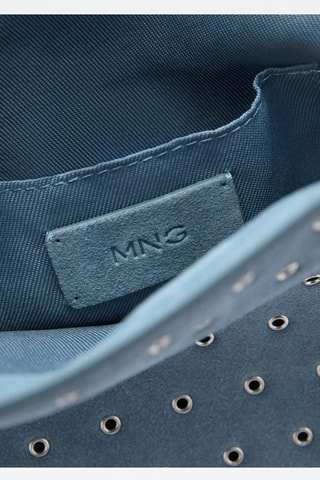 Sac porté épaule cuir perforé - Bleu