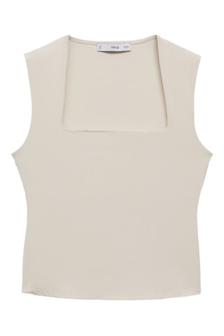 Top ajusté à larges bretelles - Blanc cassé