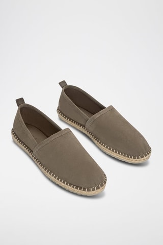 Espadrillas in pelle scamosciata - Taupe