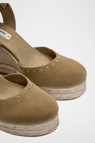 Espadrilles compensées en nubuck - Beige