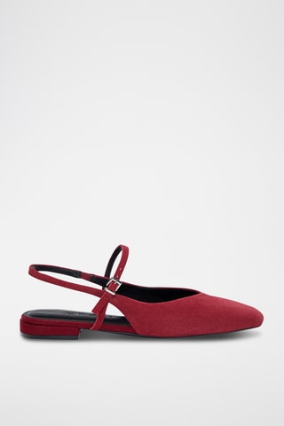 Sandales en nubuck - Rouge