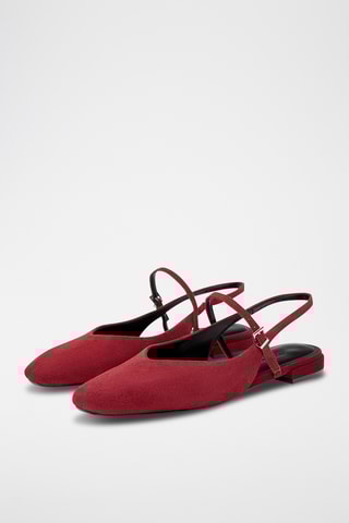 Sandales en nubuck - Rouge
