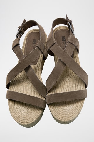 Sandales compensées en cuir - Marron