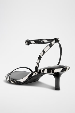 Sandales à talons en cuir - Noir