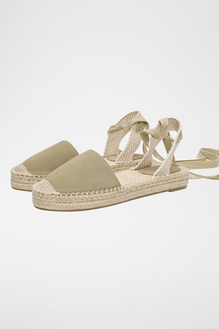 Spartiates en nubuck - Vert