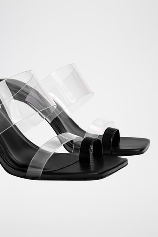 Sandales à talons - Noir et blanc