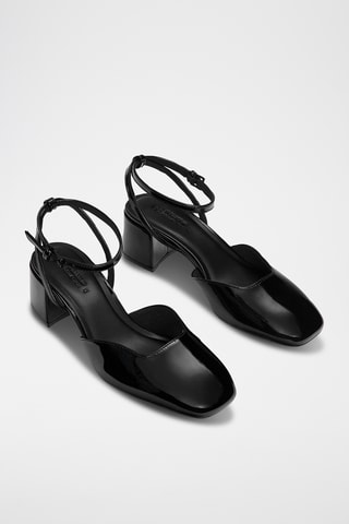 Sandales à talons vernies - Noir