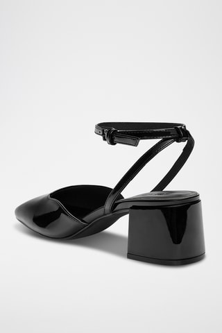 Sandales à talons vernies - Noir