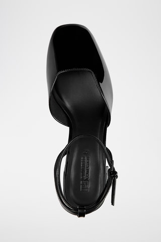 Sandales à talons vernies - Noir