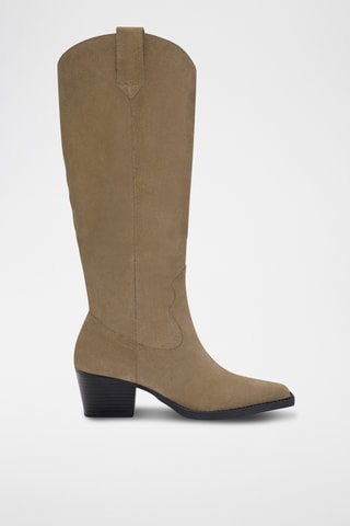 Bottes en nubuck - Taupe