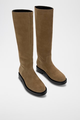 Bottes en nubuck - Beige