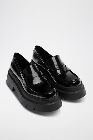 Mocassins plateformes vernis - Noir