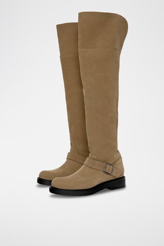 Cuissardes en nubuck - Beige