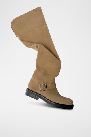 Cuissardes en nubuck - Beige
