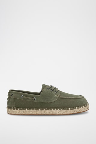 Chaussures bateau en nubuck - Kaki