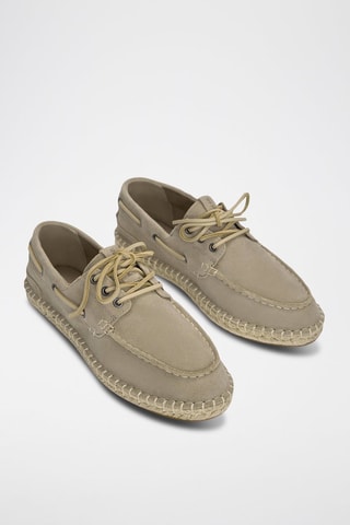 Chaussures bateau en cuir - Beige