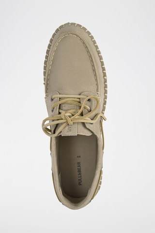 Chaussures bateau en cuir - Beige