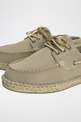 Chaussures bateau en cuir - Beige