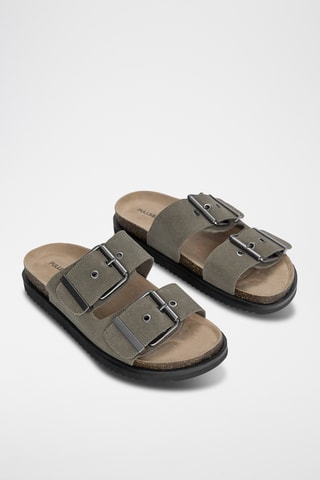 Mules en nubuck - Gris foncé