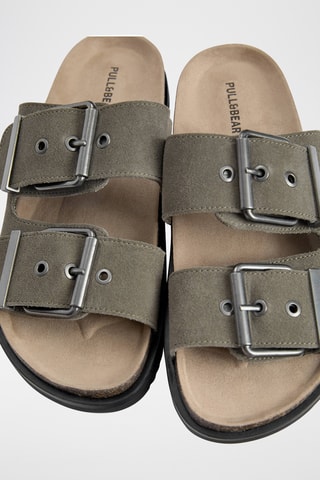 Mules en nubuck - Gris foncé
