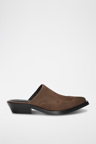 Mules en nubuck - Marron