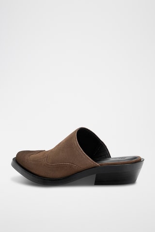 Mules en nubuck - Marron