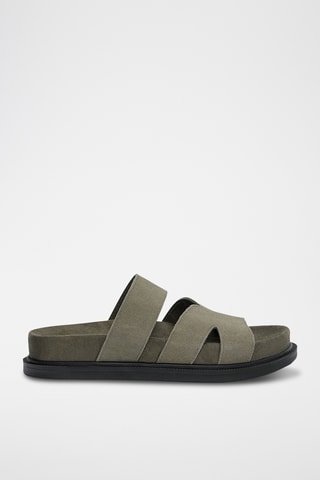 Mules en nubuck - Kaki