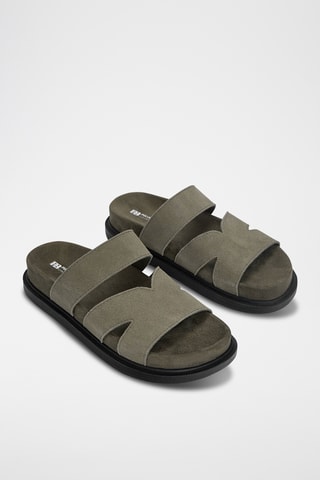 Mules en nubuck - Kaki