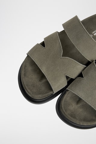 Mules en nubuck - Kaki