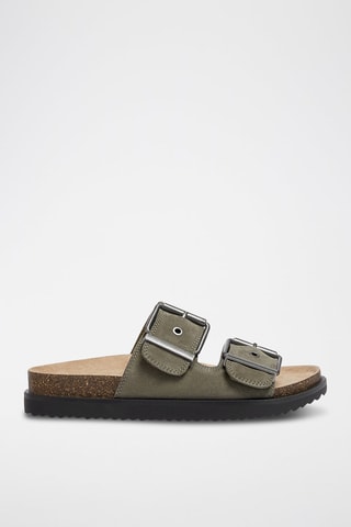 Mules plateformes - Vert kaki