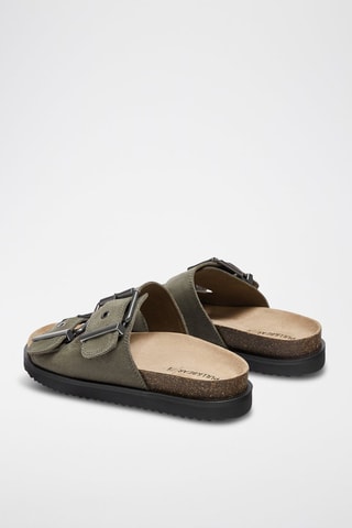 Mules plateformes - Vert kaki