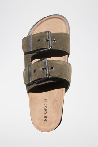 Mules plateformes - Vert kaki