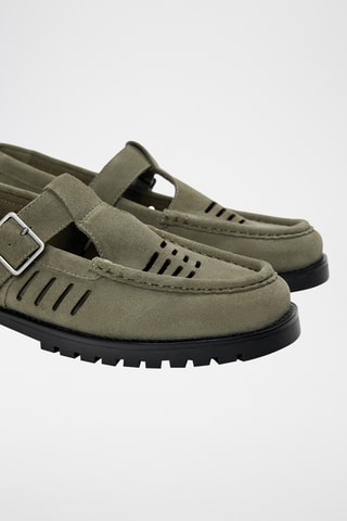 Salomes en nubuck - Vert d’eau