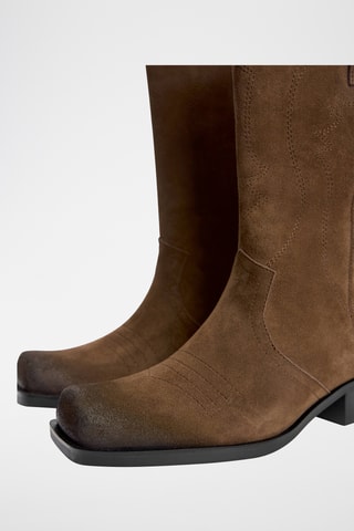 Bottines en nubuck - Marron