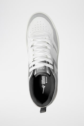 Baskets en cuir - Blanc et gris foncé