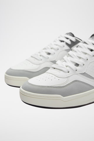 Baskets en cuir - Blanc et gris foncé