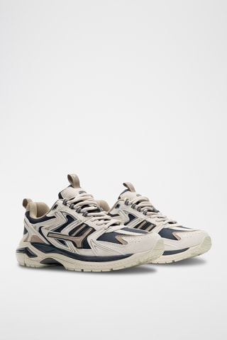 Baskets en cuir - Ecru et gris