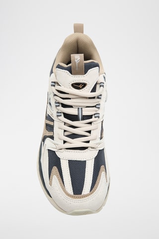 Baskets en cuir - Ecru et gris