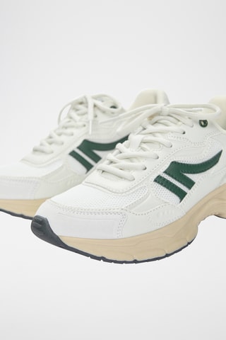 Chaussures de running - Blanc et vert foncé